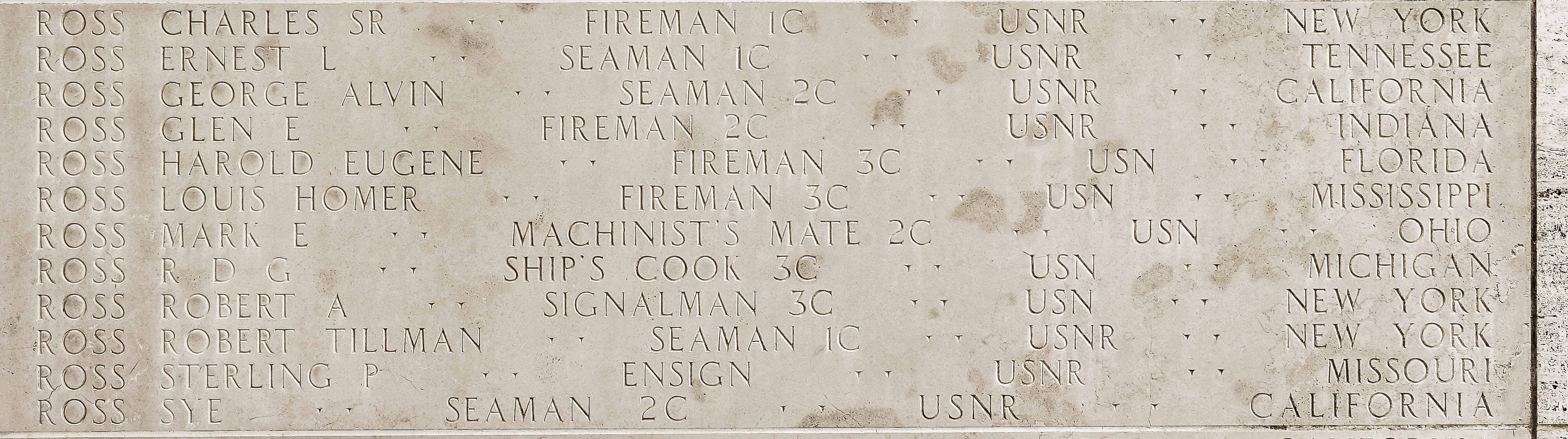 Robert A. Ross, Signalman Third Class